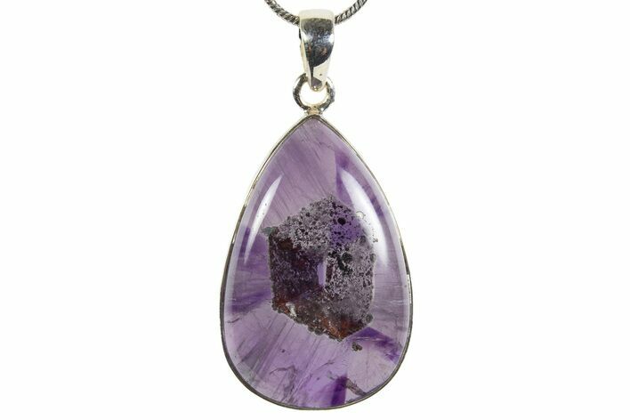 Polished Amethyst Pendant (Necklace) - Sterling Silver #345252